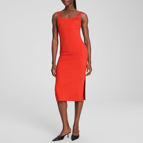 NWOT Spanx Ponte Midi Tank Dress Classic Sleeveless Shapewear Poppy Red Sz S - Picture 15 of 15